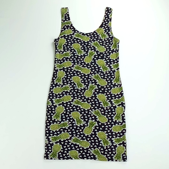 Divided by H&M Women's XS Mini Tank Dress Pineapple Pattern - Picture 7 of 9